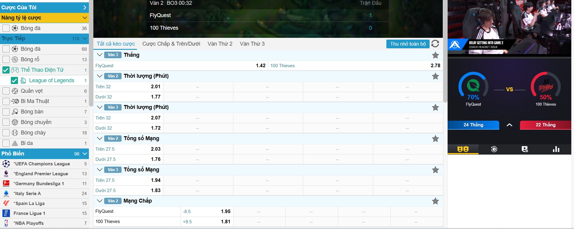 Sảnh IM Sport là sân chơi lý tưởng cho những bet thủ chuyên nghiệp
