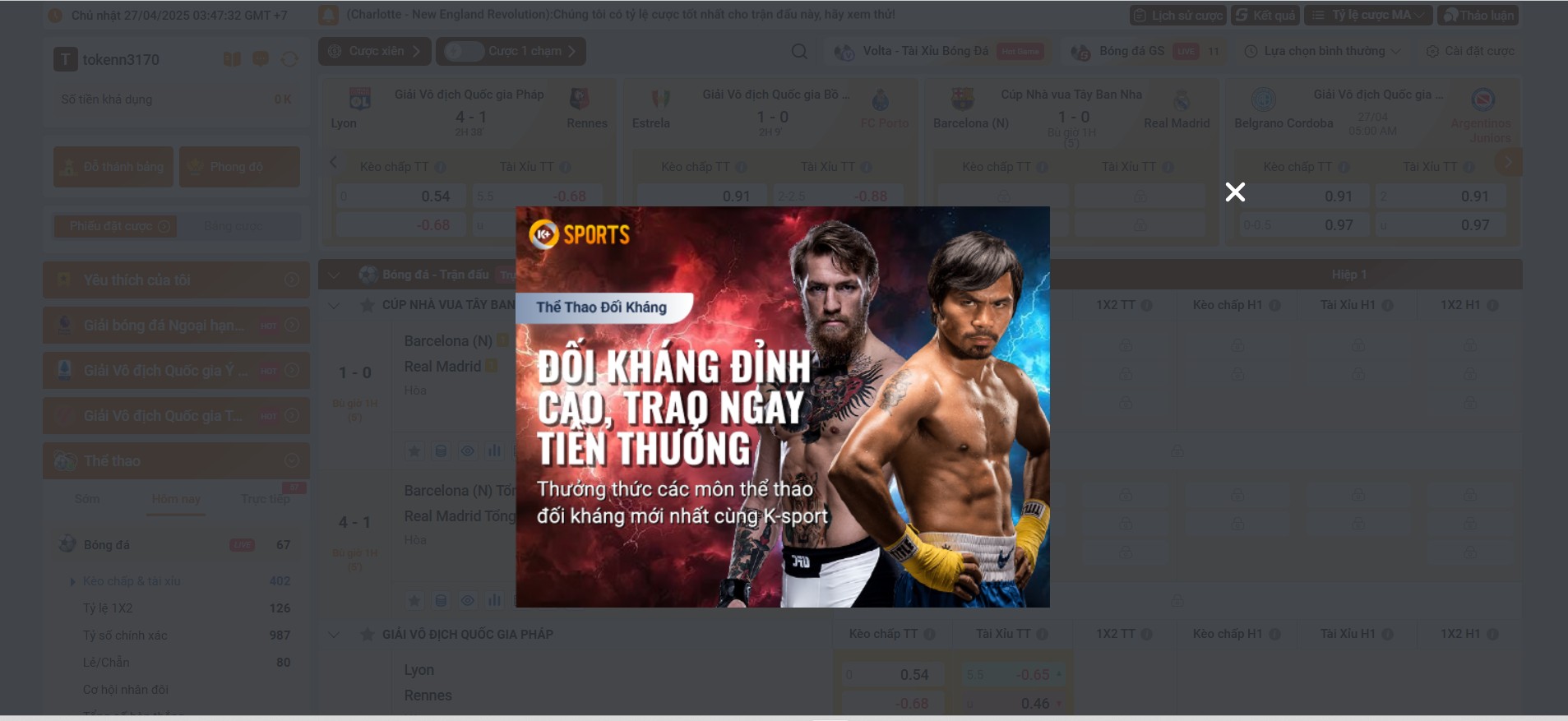 K-Sport đang trở thành điểm đến ưa thích của nhiều bet thủ