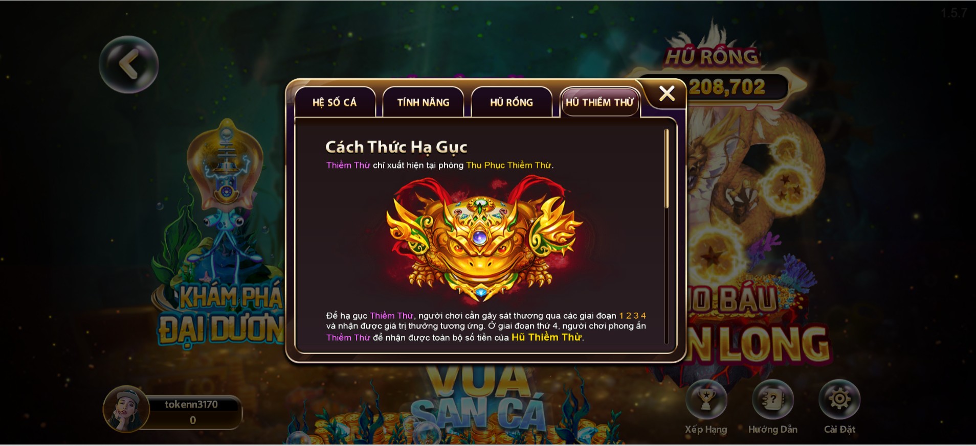 Dùng bom toàn màn khi boss và cá lớn ra dày đặc